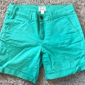Green khaki shorts by Gap